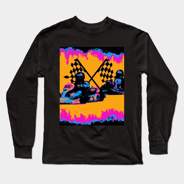 Race to the Finish - Go Kart Racers Long Sleeve T-Shirt by Highseller